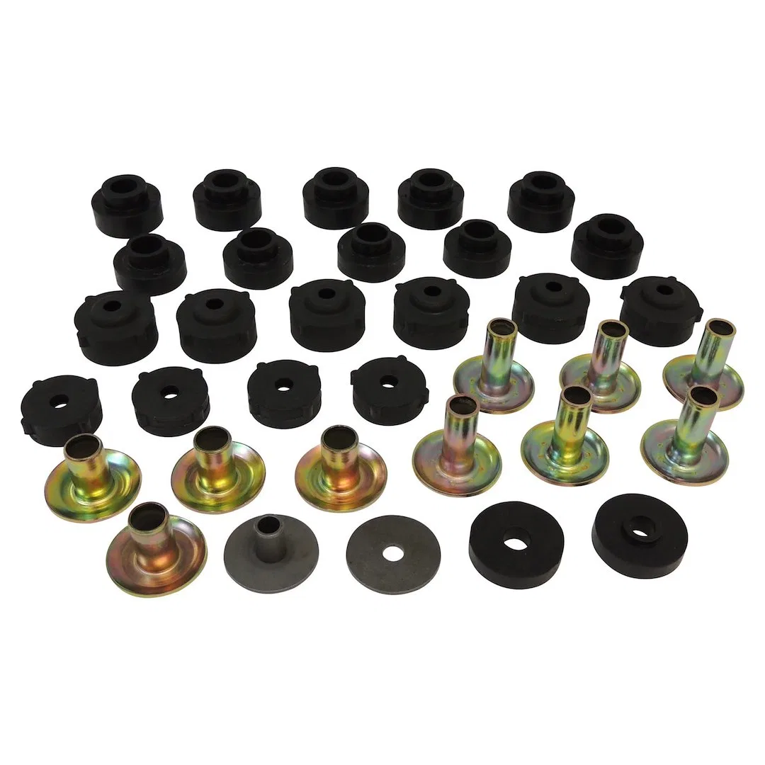 52002723K – CROWN AUTO Body Mount Bushings, Black Rubber With 6 Large Retainers/ 6 Large Upper Body Mounts/ 6 Large L...